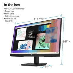 HP V24i G5 24" LCD Monitor, Black (65P58AA#ABA) -LENO Computer Shop CE947221 2238 429F B8634EA7AD60AF56 s7