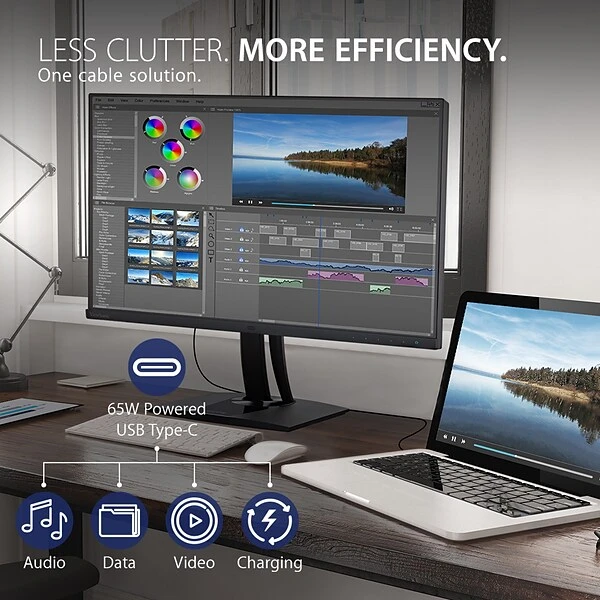 ViewSonic 24" 1080p IPS LCD Ergonomics Monitor, Black (VP2468a) 2 ViewSonic 24" 1080p IPS LCD Ergonomics Monitor, Black (VP2468a) - Image 2