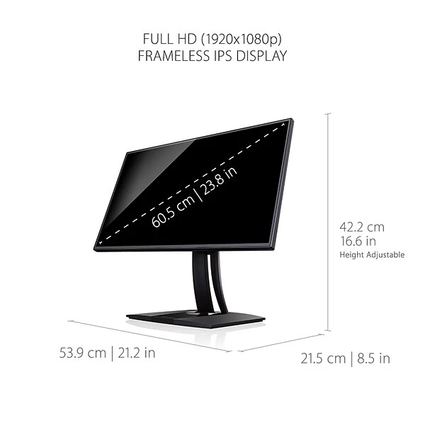 ViewSonic 24" 1080p IPS LCD Ergonomics Monitor, Black (VP2468a) 5 ViewSonic 24" 1080p IPS LCD Ergonomics Monitor, Black (VP2468a) - Image 5