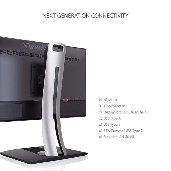 ViewSonic 24" 1080p IPS LCD Ergonomics Monitor, Black (VP2468a) 6 ViewSonic 24" 1080p IPS LCD Ergonomics Monitor, Black (VP2468a) - Image 6