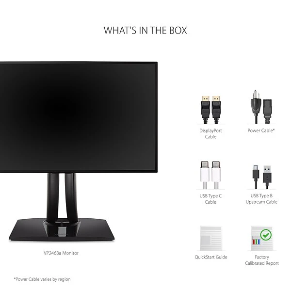 ViewSonic 24" 1080p IPS LCD Ergonomics Monitor, Black (VP2468a) 7 ViewSonic 24" 1080p IPS LCD Ergonomics Monitor, Black (VP2468a) - Image 7