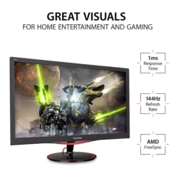 ViewSonic OMNI Gaming 24" 1080p 1ms 144Hz LED Monitor, Red/Black (VX2458-MHD)