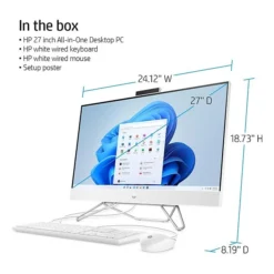 HP 27-cb1006 All-in-One Desktop Computer, Intel Core I5-1235, 8GB Memory, 256GB SSD (577M5AA#ABA) -LENO Computer Shop sp201420494 s7