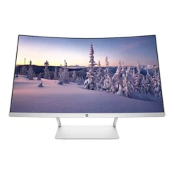 HP 27 Monitor, 27" Curved LED Backlit Monitor, Pike Silver
